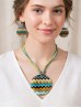 Fashion Zig Zag Print Necklace and Earrings Set Fashion Zig Zag Print Necklace and Earrings Set